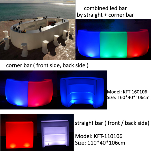 Creatively-remote-control-led-glowing-light-up-bar-counter