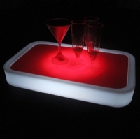 RGB flashing plastic waterproof rechargeable Led serving tray KF-5030