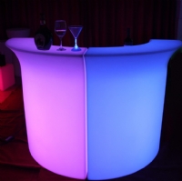 Rechargeable color changing nightclub furniture glow bar counter KFT-8011